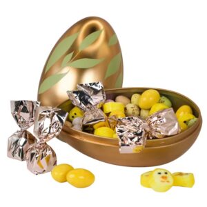 Deluxe Påskeegg Gull – Grønn bladdekor